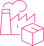 Icon representing a manufacturing company.