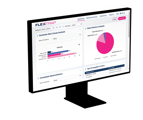 FlexTrap dashboard showing AI-powered payment error prevention in action.